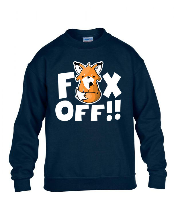 fox off fuck off Sötétkék Gyerek Pulóver