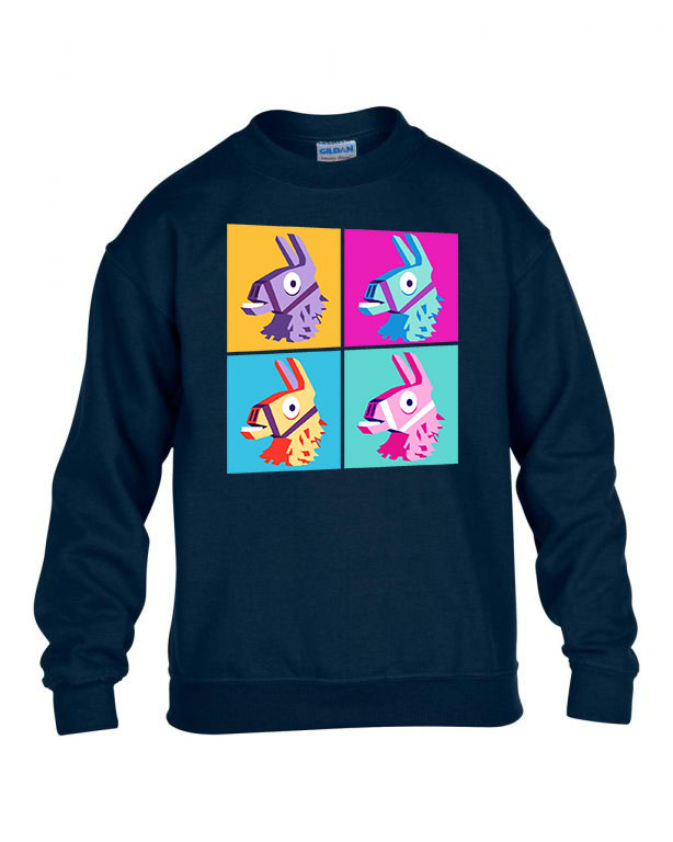 loot láma fortnite loot llama Sötétkék Gyerek Pulóver