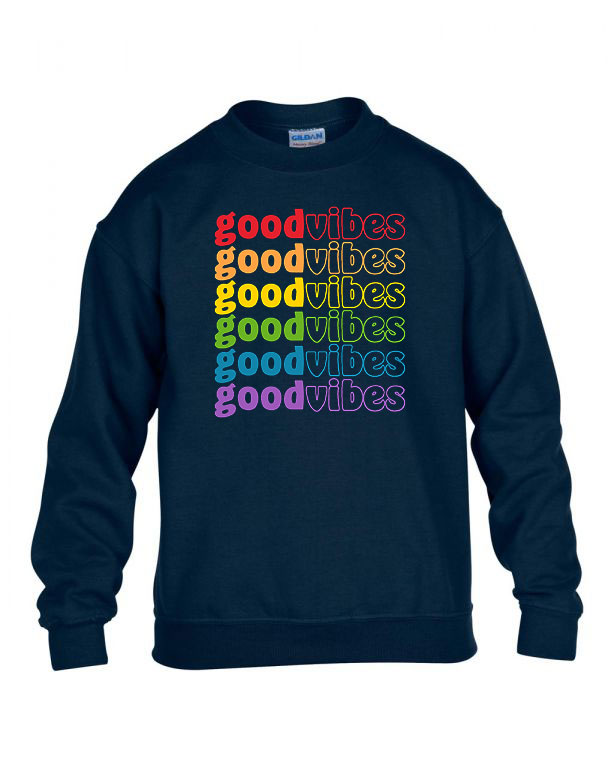 good vibes szivárvány Sötétkék Gyerek Pulóver