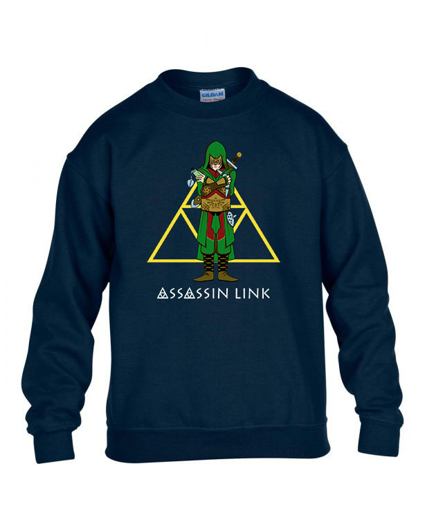 assasin creed zelda link Sötétkék Gyerek Pulóver