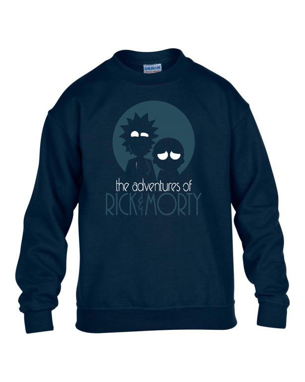 rick és morty Sötétkék Gyerek Pulóver