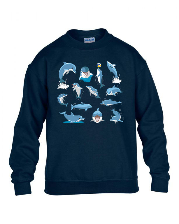 delfin delfinek Sötétkék Gyerek Pulóver