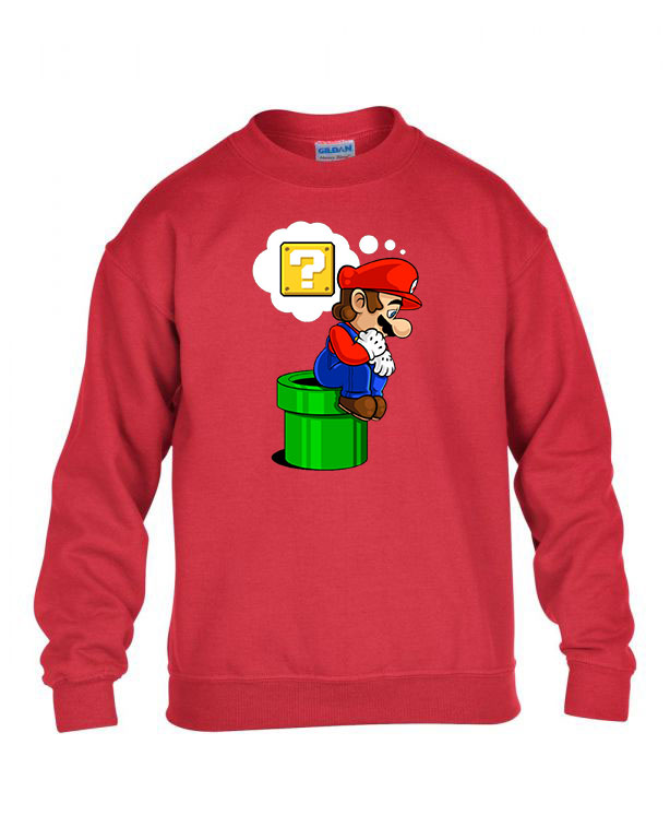 super mario Piros Gyerek Pulóver