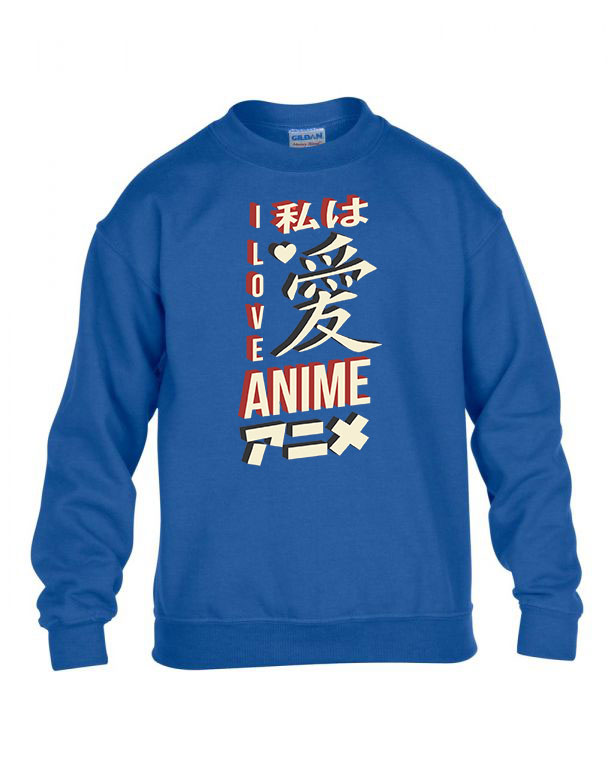i love anime Kék Gyerek Pulóver
