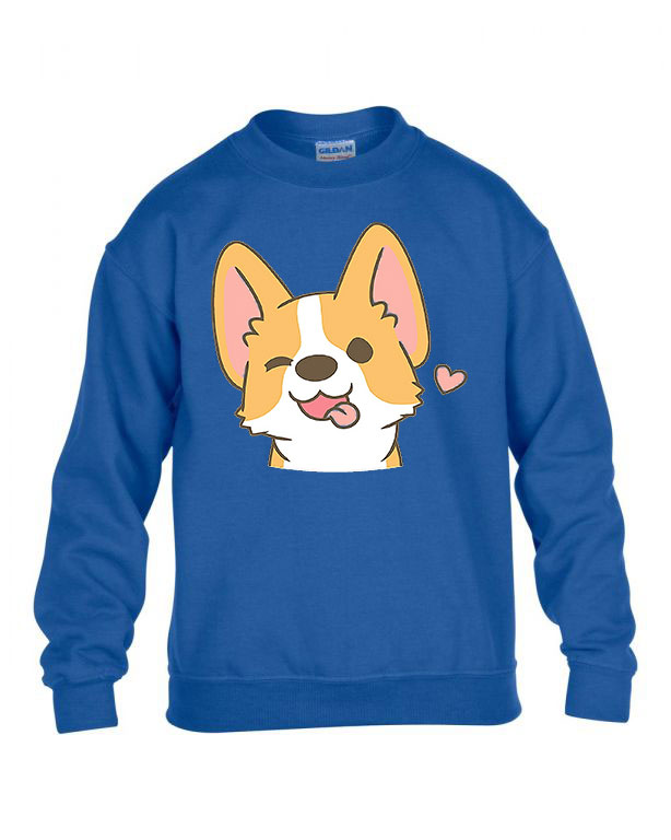 corgi korgi kutya Kék Gyerek Pulóver