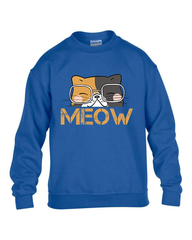 meow macsa macskás cica cicás Kék Gyerek Pulóver