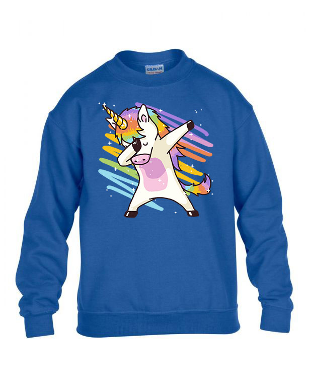 dabbing unikornis Kék Gyerek Pulóver