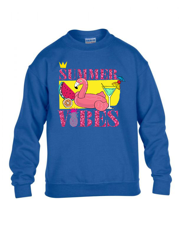 Summer Vibes nyár nyaralás Kék Gyerek Pulóver