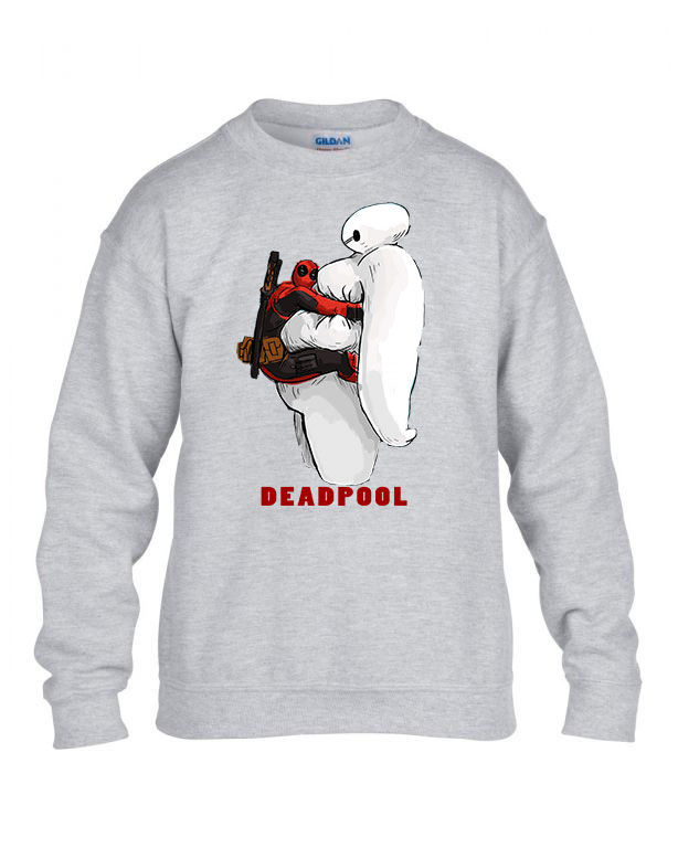 Deadpool Baymax Sportszürke Gyerek Pulóver