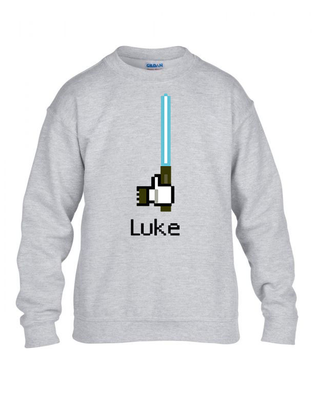luke skywalker star wars facebook like humor Sportszürke Gyerek Pulóver