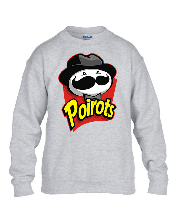 pringles humor poirot Sportszürke Gyerek Pulóver
