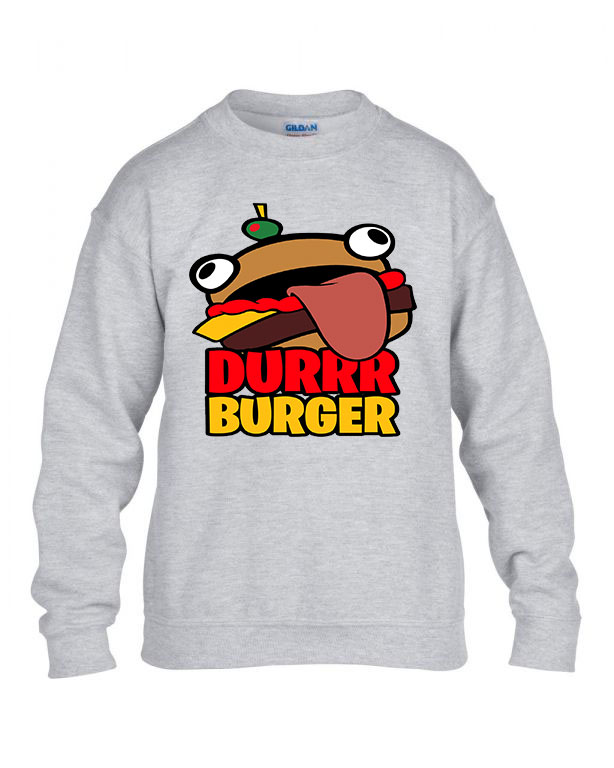 fortnite durrr burger  Sportszürke Gyerek Pulóver