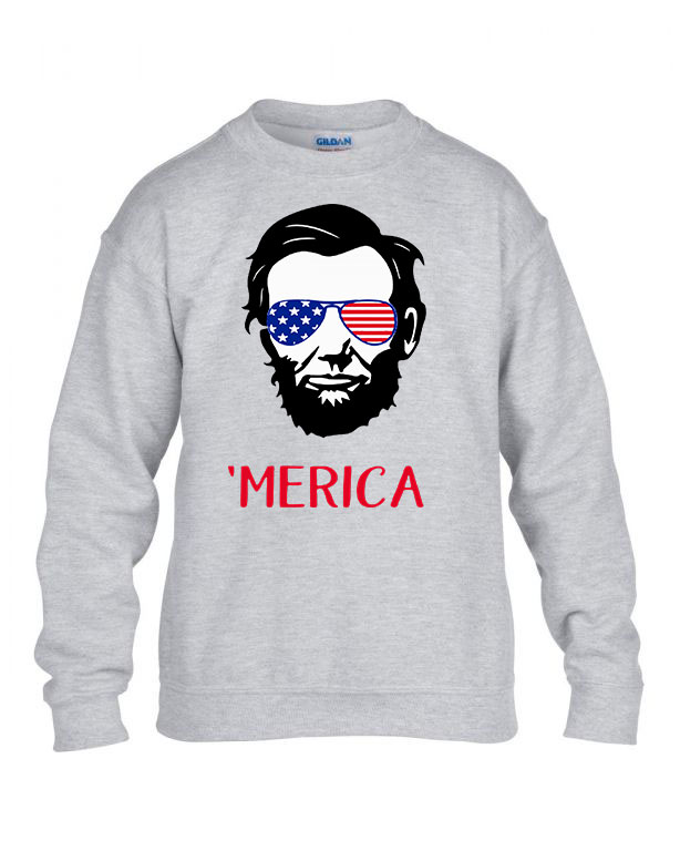 america amerika abraham lincoln Sportszürke Gyerek Pulóver