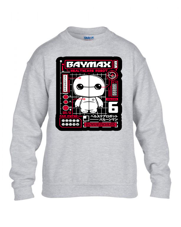 Baymax Sportszürke Gyerek Pulóver