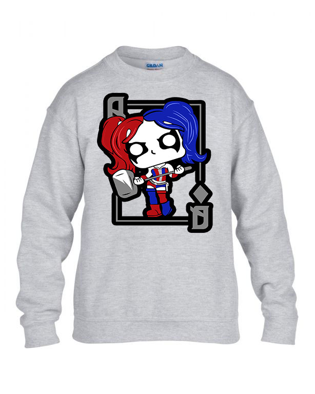 harley quinn Sportszürke Gyerek Pulóver