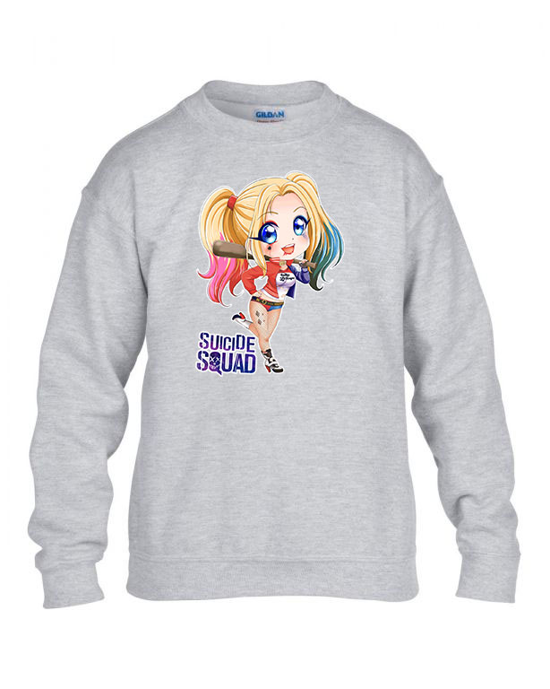 Harley Quinn Chibi Sportszürke Gyerek Pulóver