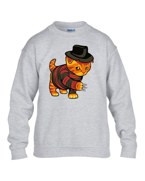 Freddy Krueger Macska Sportszürke Gyerek Pulóver