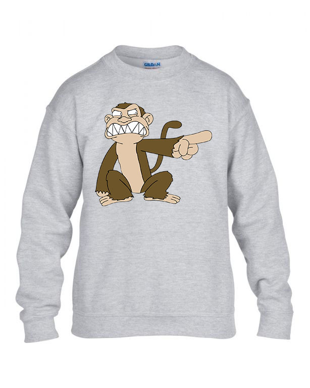 Family Guy Evil Monkey Gonosz Majom Sportszürke Gyerek Pulóver