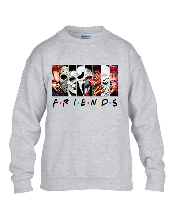 horror friends stephen king chuky freddy jason saw Sportszürke Gyerek Pulóver