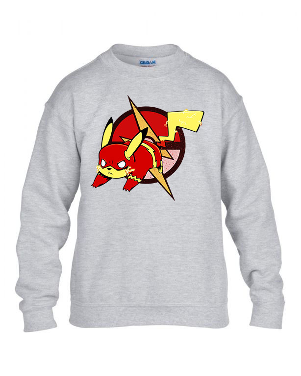 flash pikachu pokemon Sportszürke Gyerek Pulóver