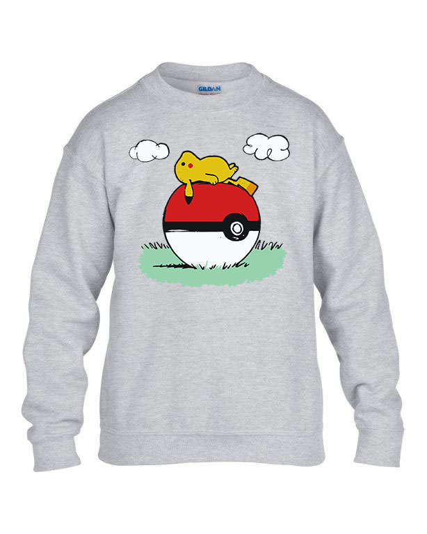Pikachu Pokemon Snoopy Sportszürke Gyerek Pulóver