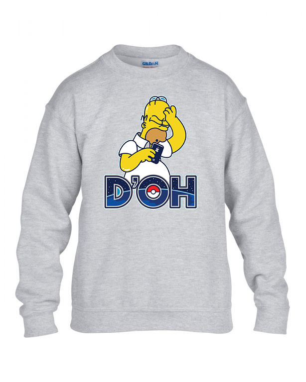 pokemon go homer simpson Sportszürke Gyerek Pulóver
