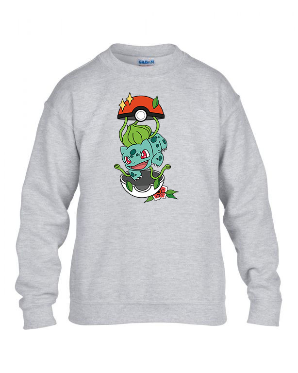 bulbasaur pokemon Sportszürke Gyerek Pulóver