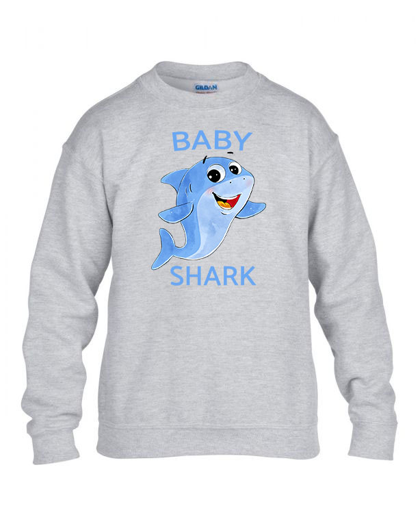 baby shark cápa Sportszürke Gyerek Pulóver
