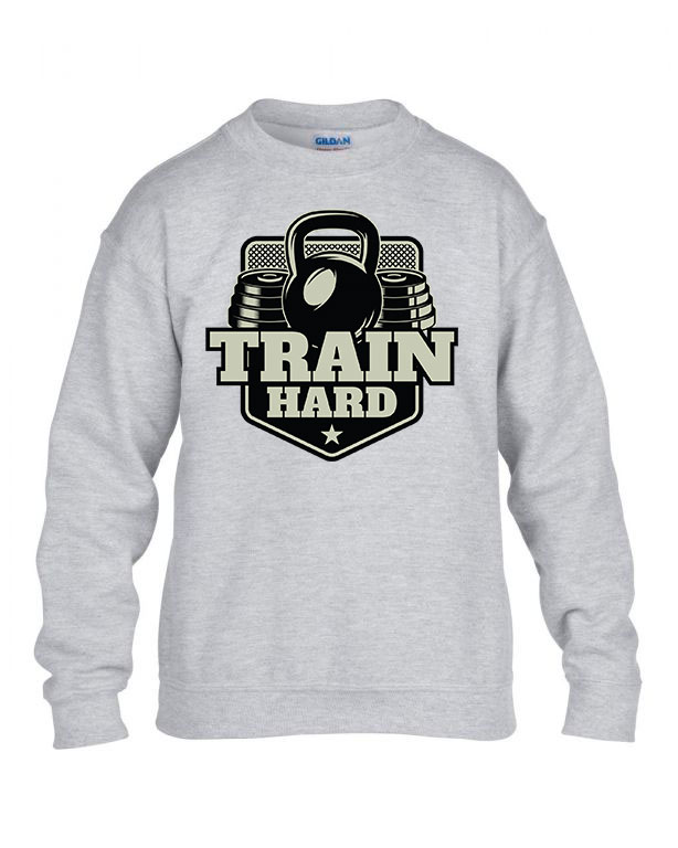 kondi kondizás train hard Sportszürke Gyerek Pulóver