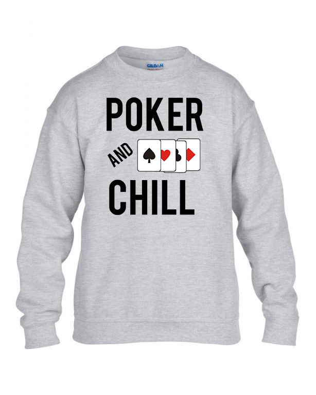 poker and chill Sportszürke Gyerek Pulóver