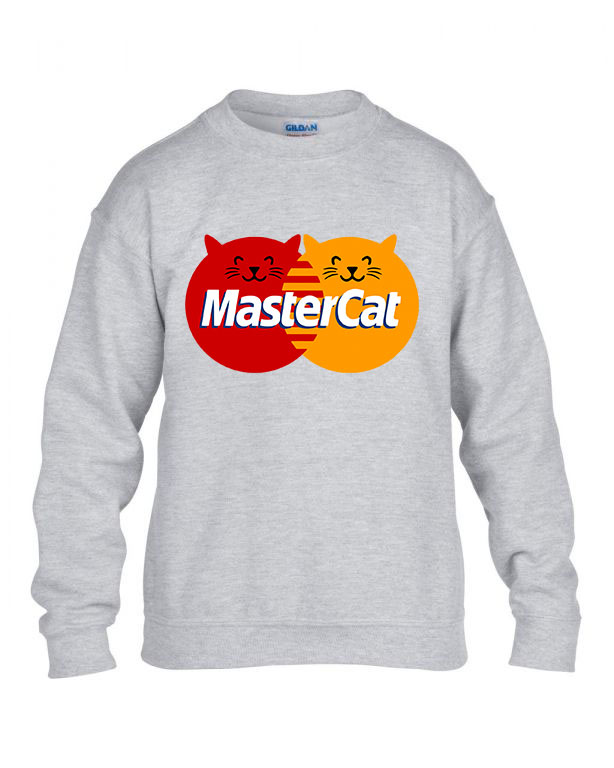 master cat macska macskás cica cicás Sportszürke Gyerek Pulóver