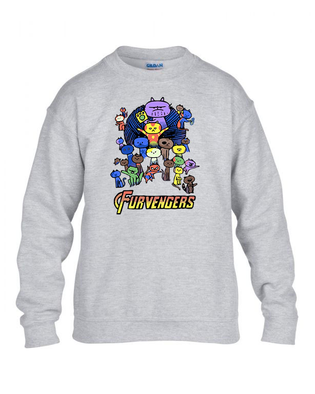 furvengers macska macskás cica cicás Sportszürke Gyerek Pulóver