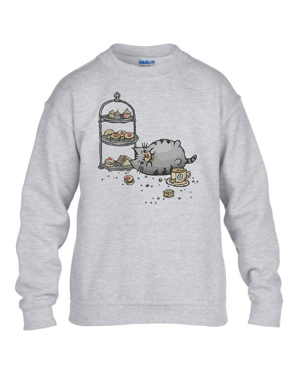 pusheen macska macskás cica cicás Sportszürke Gyerek Pulóver