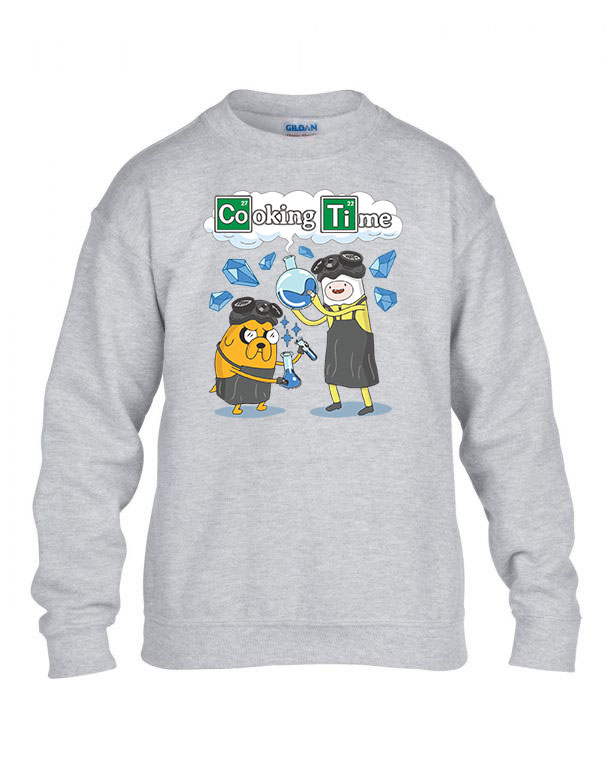 cooking time adventure time Sportszürke Gyerek Pulóver