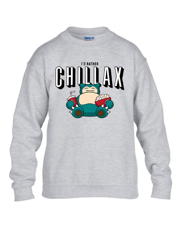 snorlax chillax Sportszürke Gyerek Pulóver
