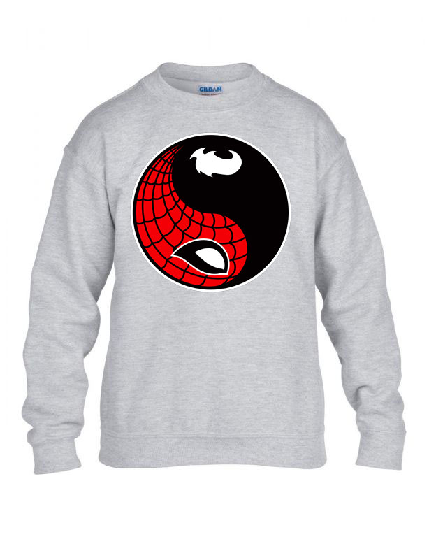 spider man yin yang venom Sportszürke Gyerek Pulóver