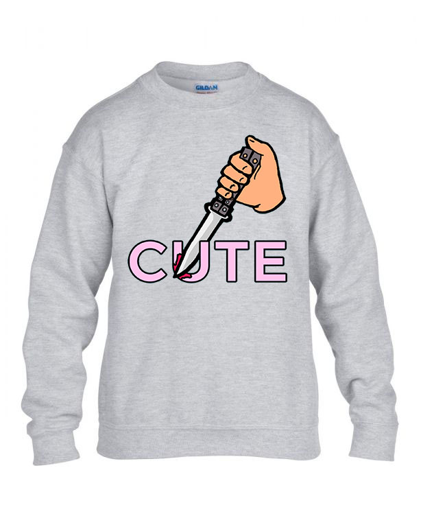 cute psycho psziho kés Sportszürke Gyerek Pulóver