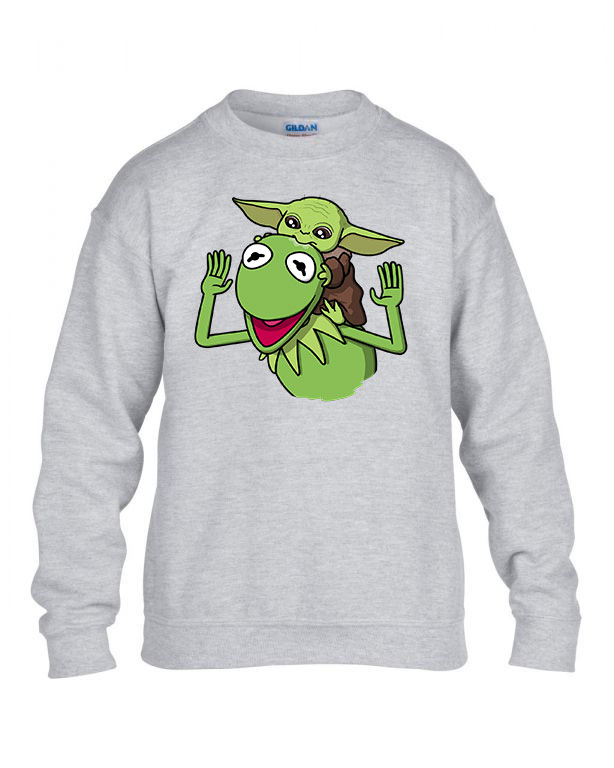 baba yoda baby yoda froggy breki béka Sportszürke Gyerek Pulóver