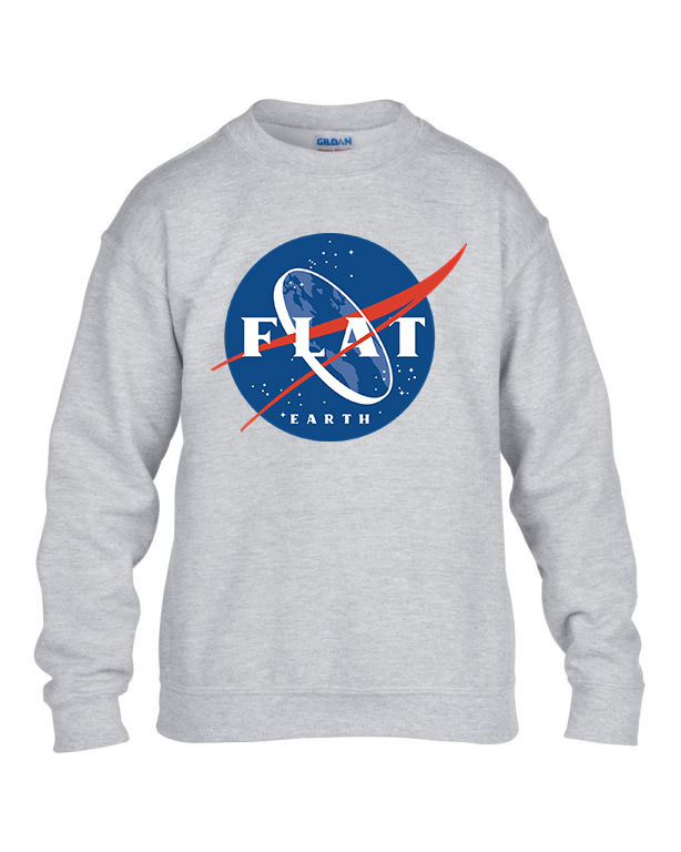 flat earth nasa Sportszürke Gyerek Pulóver
