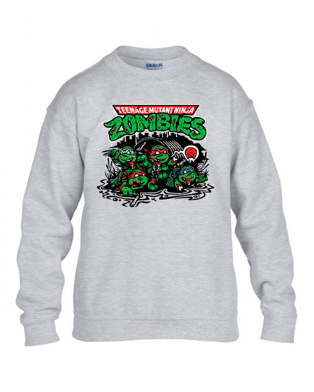 zombi zombis ninja teknőc Sportszürke Gyerek Pulóver