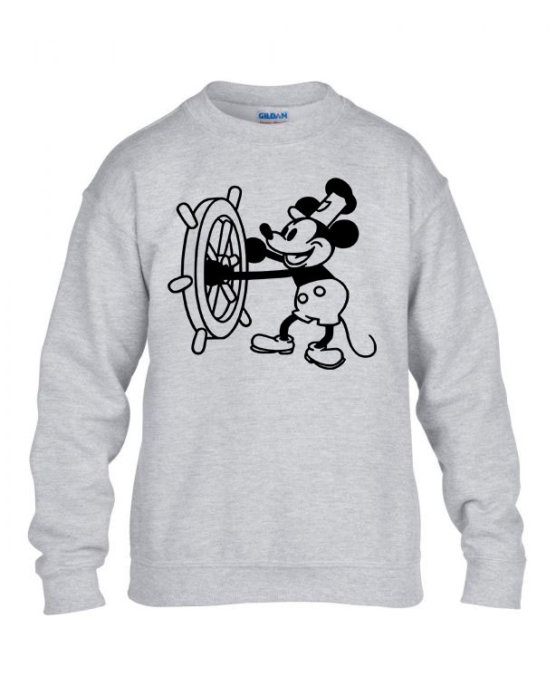 retro mickey egér steamboat willie Sportszürke Gyerek Pulóver