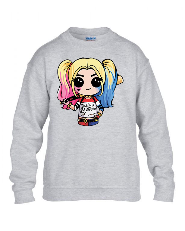 chibi harley quinn Sportszürke Gyerek Pulóver