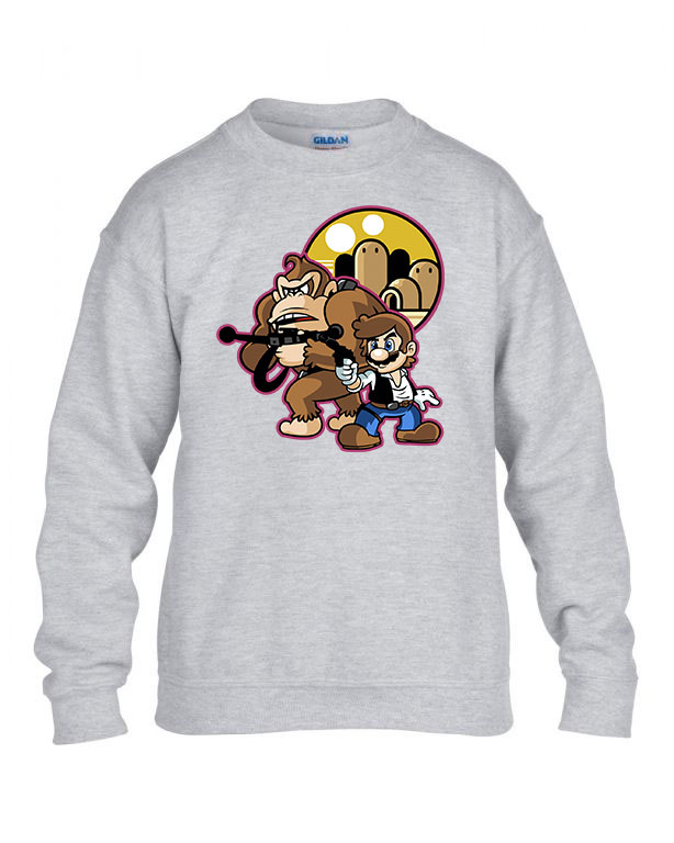 super mario donkey kong han solo Sportszürke Gyerek Pulóver