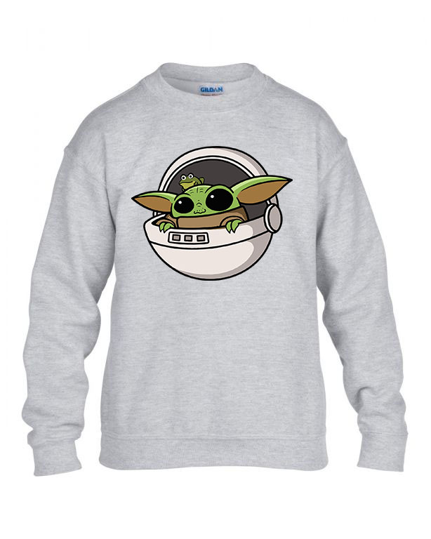 baba yoda baby yoda grogu Sportszürke Gyerek Pulóver