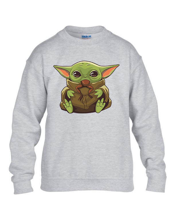 the child baba yoda baby yoda grogu mandalorian Sportszürke Gyerek Pulóver