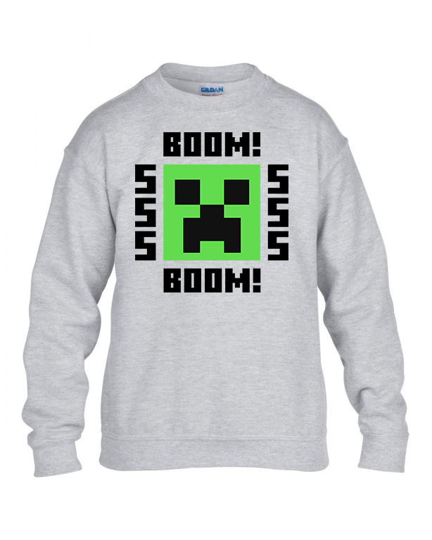 minecraft creeper Sportszürke Gyerek Pulóver