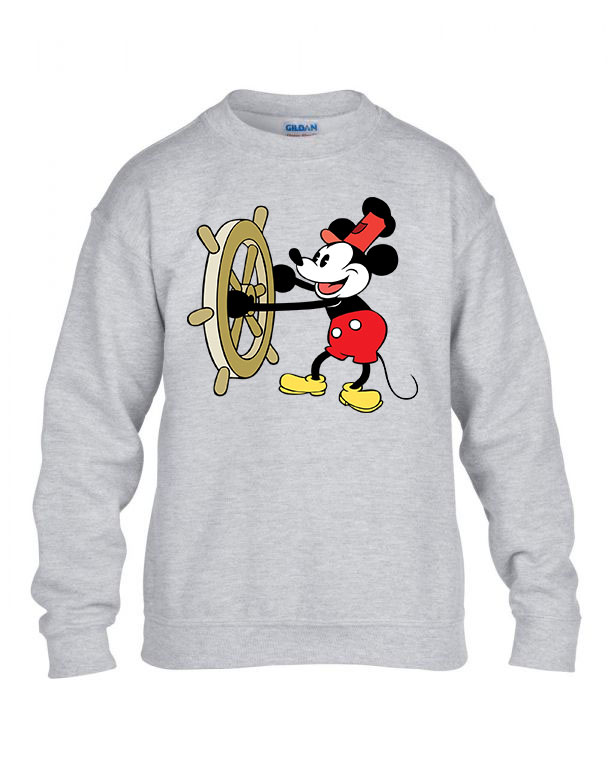 steamboat willie mickey egér Sportszürke Gyerek Pulóver