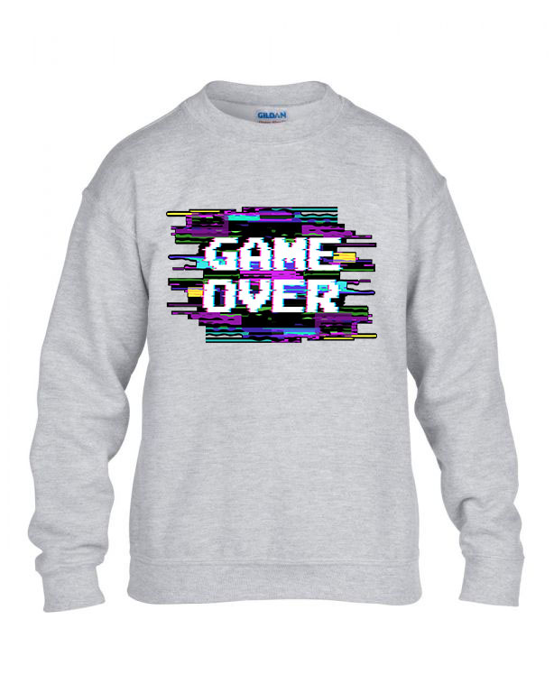 game over gamer Sportszürke Gyerek Pulóver