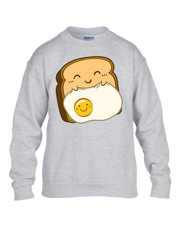 toast kenéyr tojás humor Sportszürke Gyerek Pulóver
