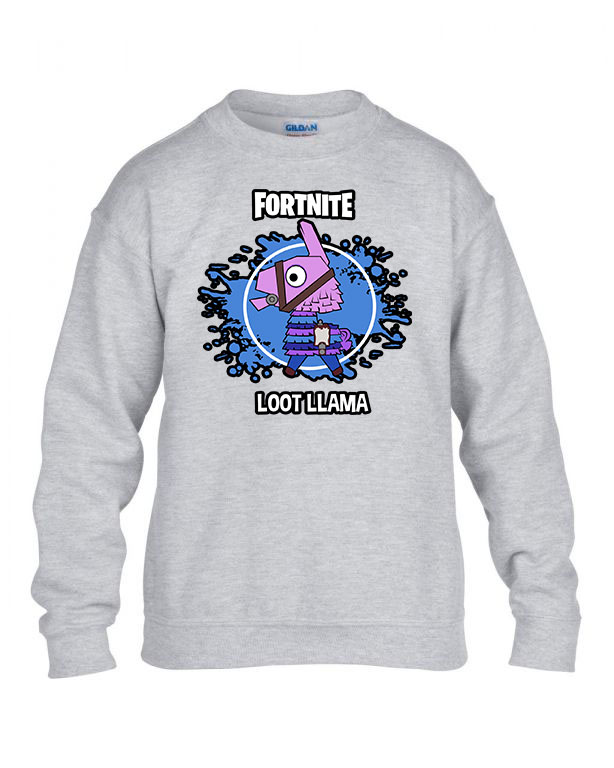 loot láma fortnite Sportszürke Gyerek Pulóver
